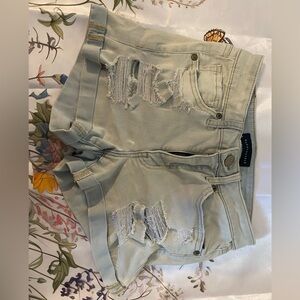 Aeropostale Light Wash Distressed Jean Shorts
